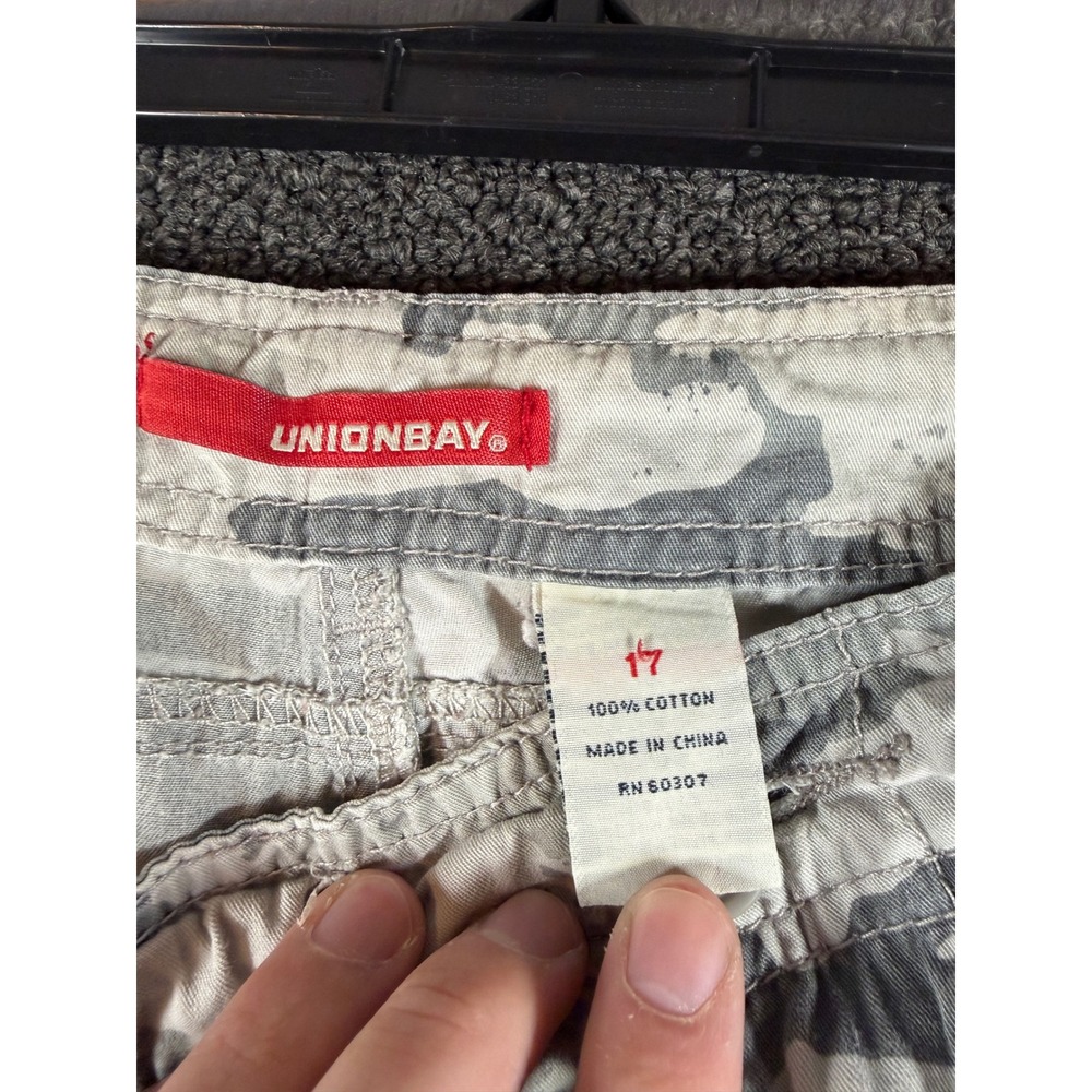 Unionbay Cargo Pants Womens 17 Grey Camo Butterfly Print Utility Drawstring Wide - Picture 4 of 7